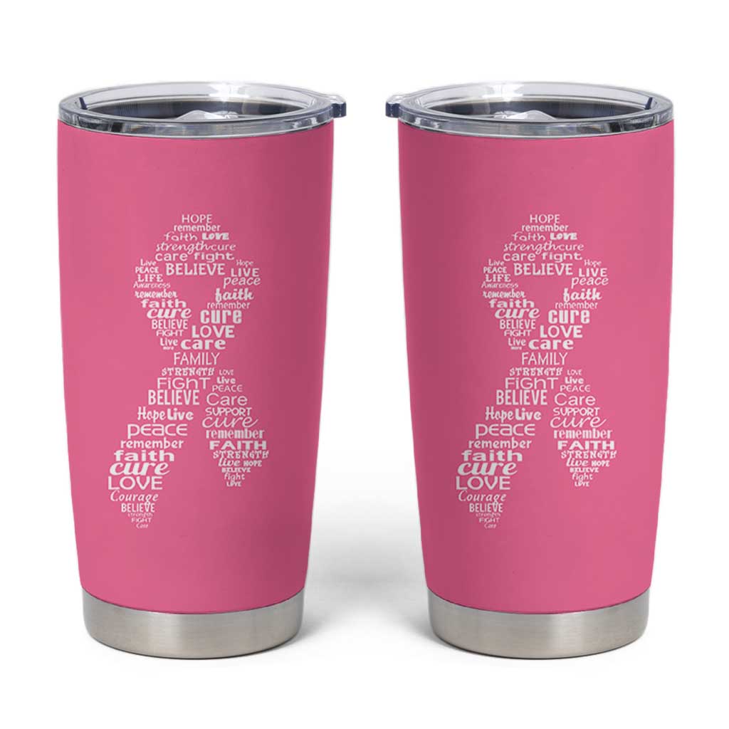 Inspirational Breast Cancer Awareness Tumbler Cup Pink Ribbon Support - Wonder Print Shop
