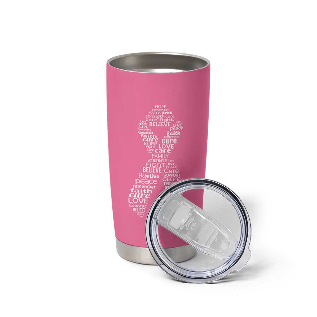 Inspirational Breast Cancer Awareness Tumbler Cup Pink Ribbon Support - Wonder Print Shop