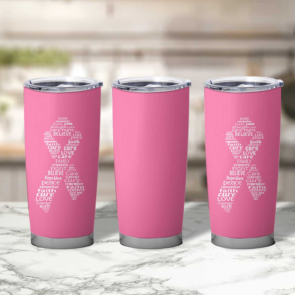 Inspirational Breast Cancer Awareness Tumbler Cup Pink Ribbon Support - Wonder Print Shop
