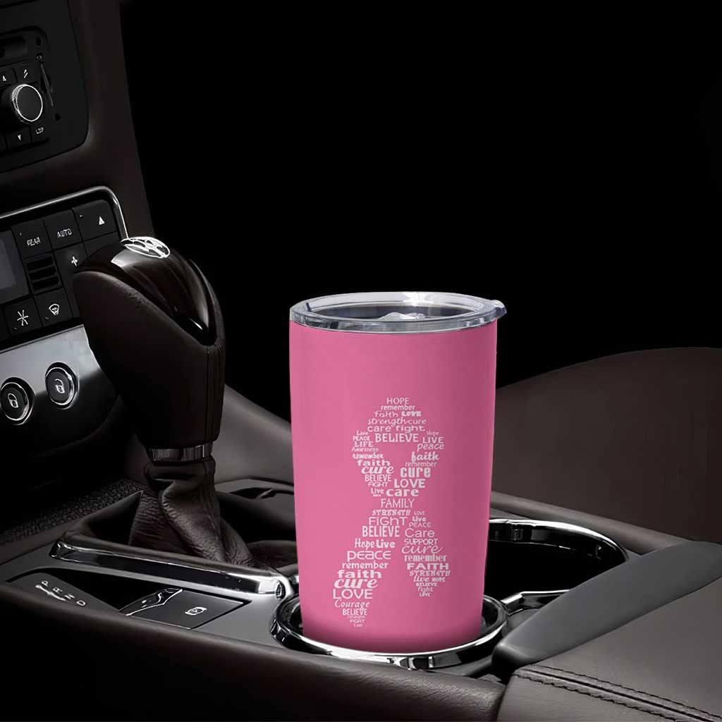 Inspirational Breast Cancer Awareness Tumbler Cup Pink Ribbon Support - Wonder Print Shop