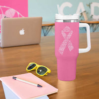 Inspirational Breast Cancer Awareness Tumbler With Handle Pink Ribbon Support - Wonder Print Shop