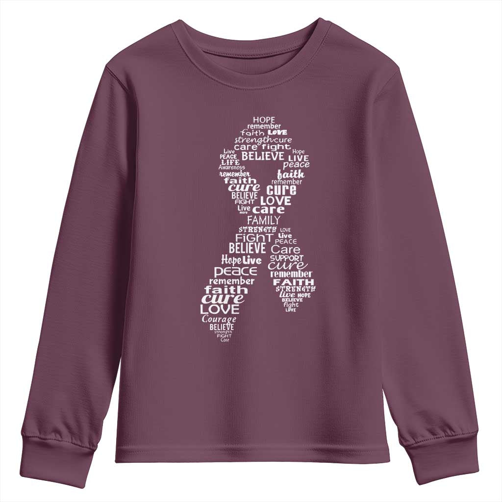 Inspirational Breast Cancer Awareness Youth Sweatshirt Pink Ribbon Support - Wonder Print Shop