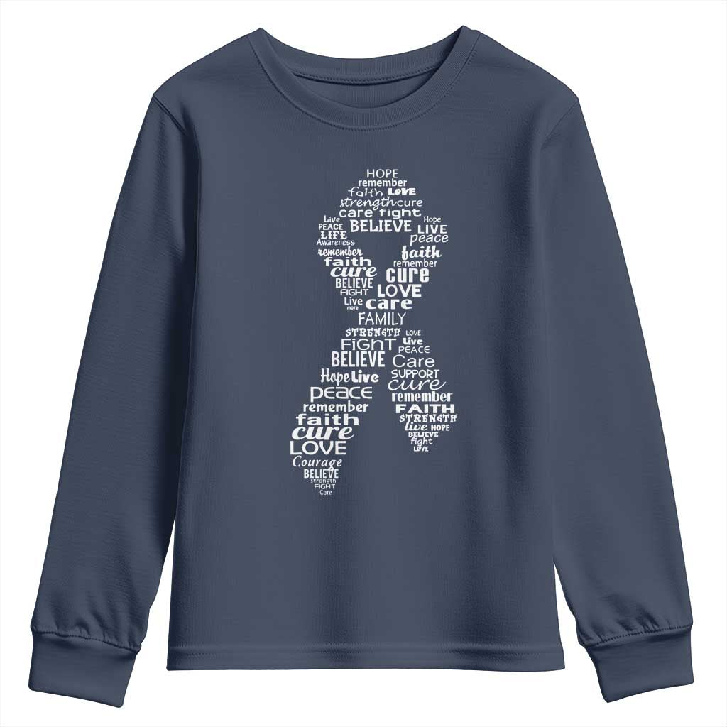 Inspirational Breast Cancer Awareness Youth Sweatshirt Pink Ribbon Support - Wonder Print Shop