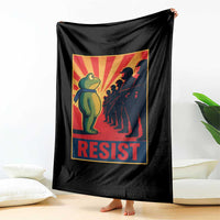 Frog Resist Throw Blanket Free Portland Oregon Poster Graphic Freedom Fighters - Wonder Print Shop