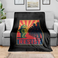 Frog Resist Throw Blanket Free Portland Oregon Poster Graphic Freedom Fighters - Wonder Print Shop