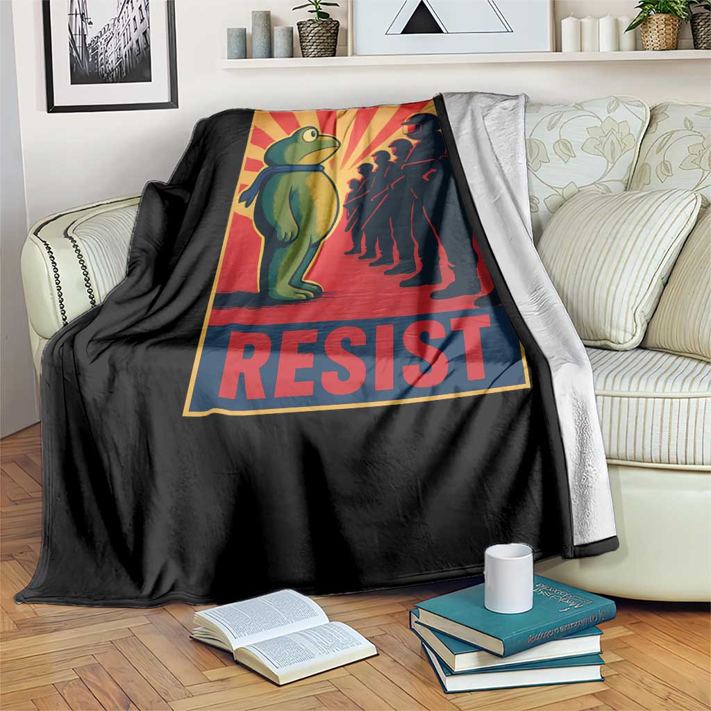 Frog Resist Throw Blanket Free Portland Oregon Poster Graphic Freedom Fighters - Wonder Print Shop