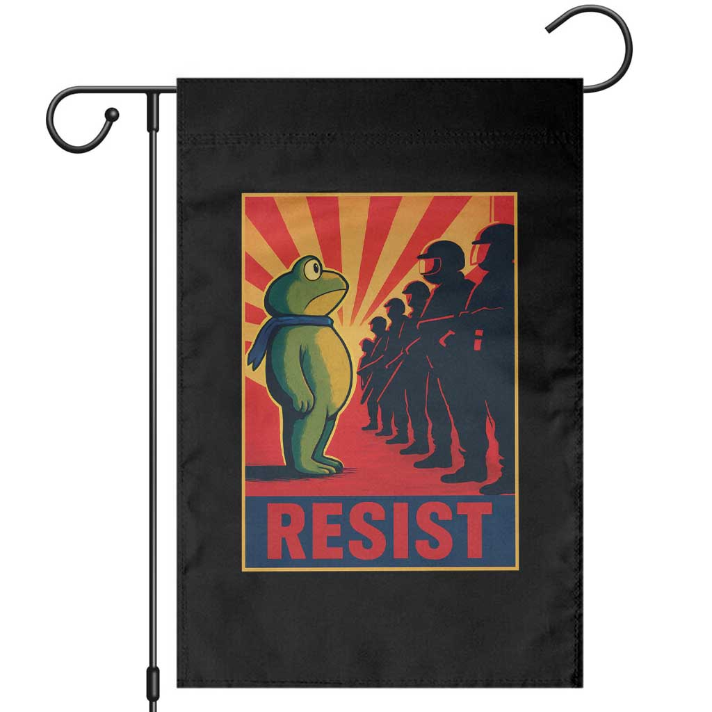 Frog Resist Garden Flag Free Portland Oregon Poster Graphic Freedom Fighters - Wonder Print Shop