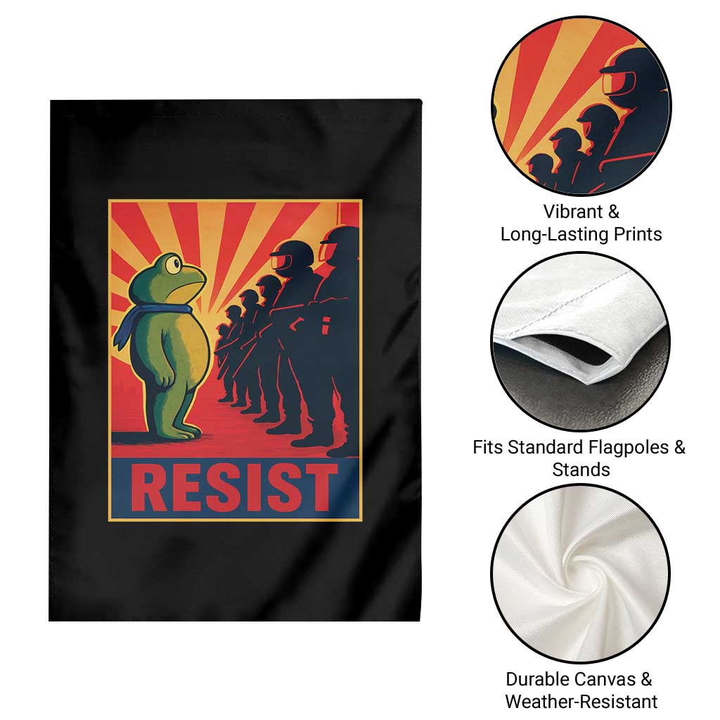 Frog Resist Garden Flag Free Portland Oregon Poster Graphic Freedom Fighters - Wonder Print Shop