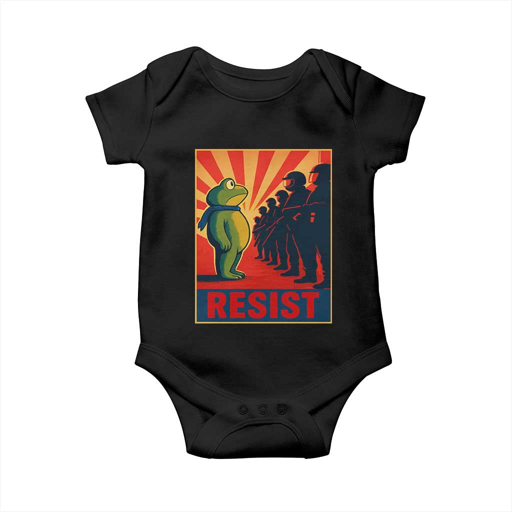 Frog Resist Baby Onesie Free Portland Oregon Poster Graphic Freedom Fighters - Wonder Print Shop