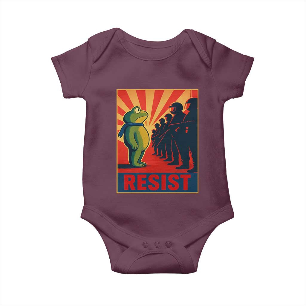 Frog Resist Baby Onesie Free Portland Oregon Poster Graphic Freedom Fighters - Wonder Print Shop