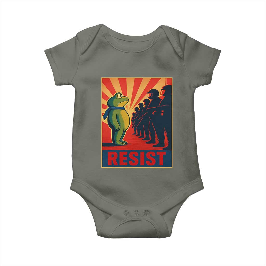 Frog Resist Baby Onesie Free Portland Oregon Poster Graphic Freedom Fighters - Wonder Print Shop