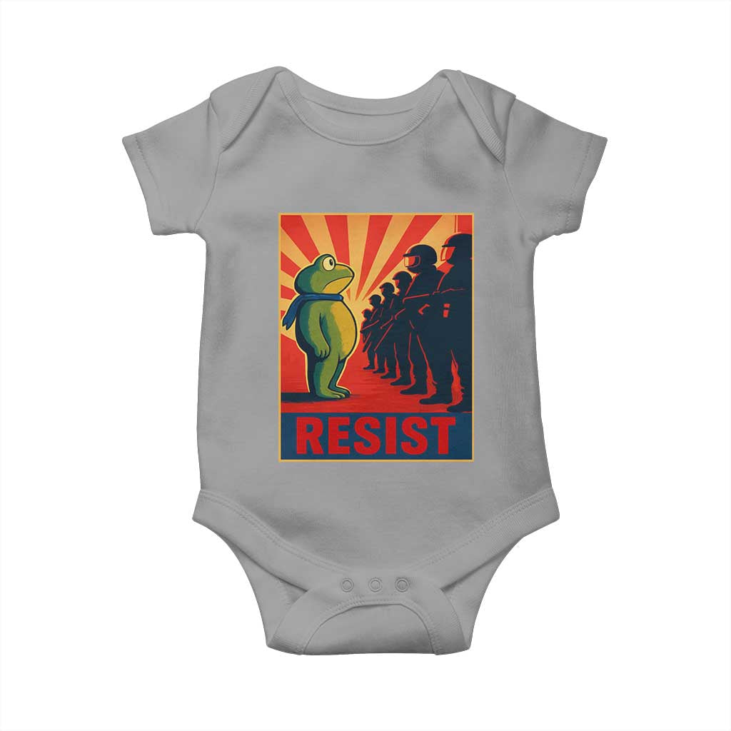 Frog Resist Baby Onesie Free Portland Oregon Poster Graphic Freedom Fighters - Wonder Print Shop