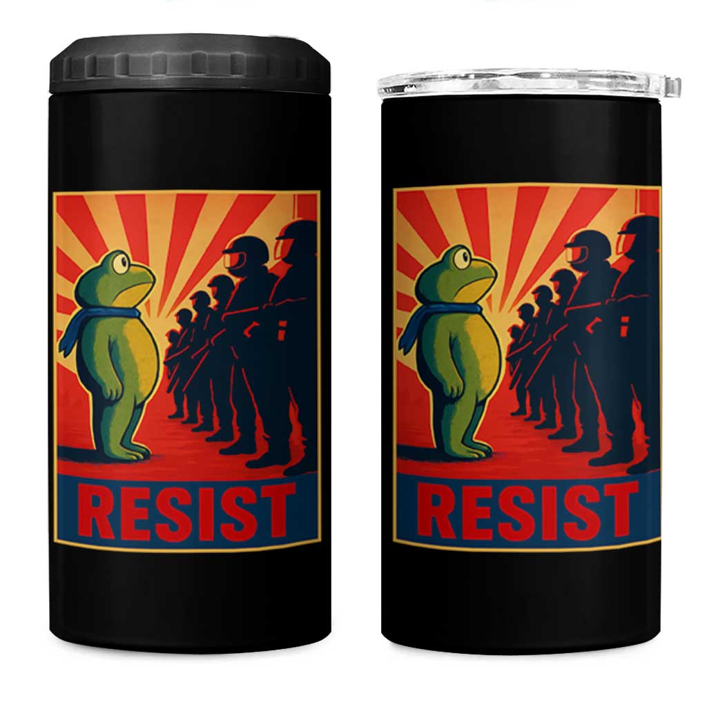 Frog Resist 4 in 1 Can Cooler Tumbler Free Portland Oregon Poster Graphic Freedom Fighters - Wonder Print Shop