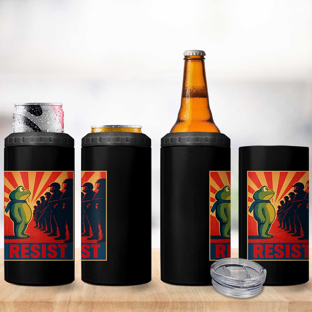 Frog Resist 4 in 1 Can Cooler Tumbler Free Portland Oregon Poster Graphic Freedom Fighters - Wonder Print Shop