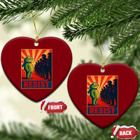 Frog Resist Ceramic Ornament Free Portland Oregon Poster Graphic Freedom Fighters - Wonder Print Shop