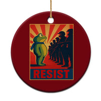 Frog Resist Ceramic Ornament Free Portland Oregon Poster Graphic Freedom Fighters - Wonder Print Shop