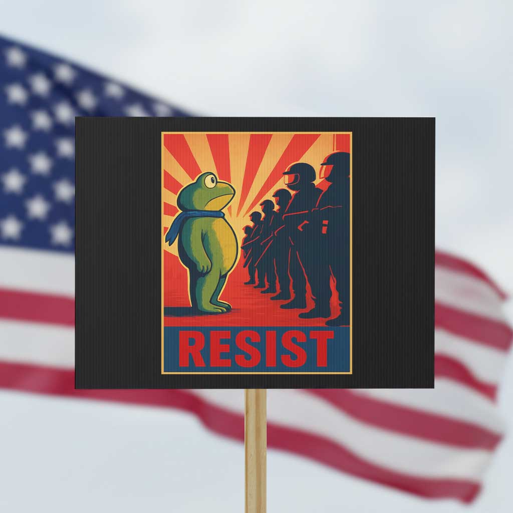 Frog Resist Protest Sign Free Portland Oregon Poster Graphic Freedom Fighters - Wonder Print Shop