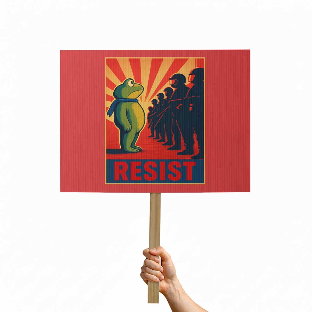 Frog Resist Protest Sign Free Portland Oregon Poster Graphic Freedom Fighters - Wonder Print Shop