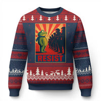 Frog Resist Ugly Christmas Sweater Free Portland Oregon Poster Graphic Freedom Fighters - Wonder Print Shop