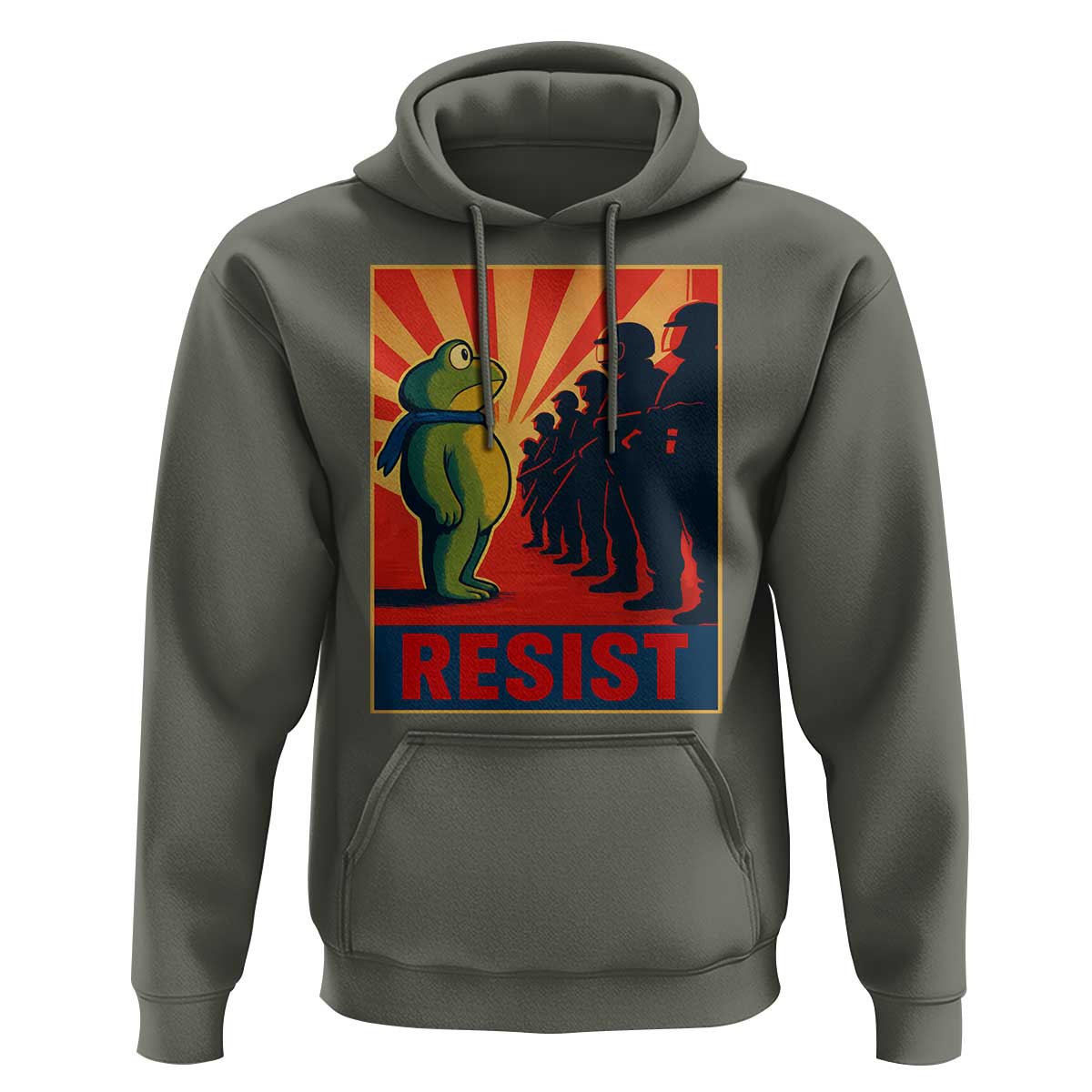 Frog Resist Hoodie Free Portland Oregon Poster Graphic Freedom Fighters - Wonder Print Shop