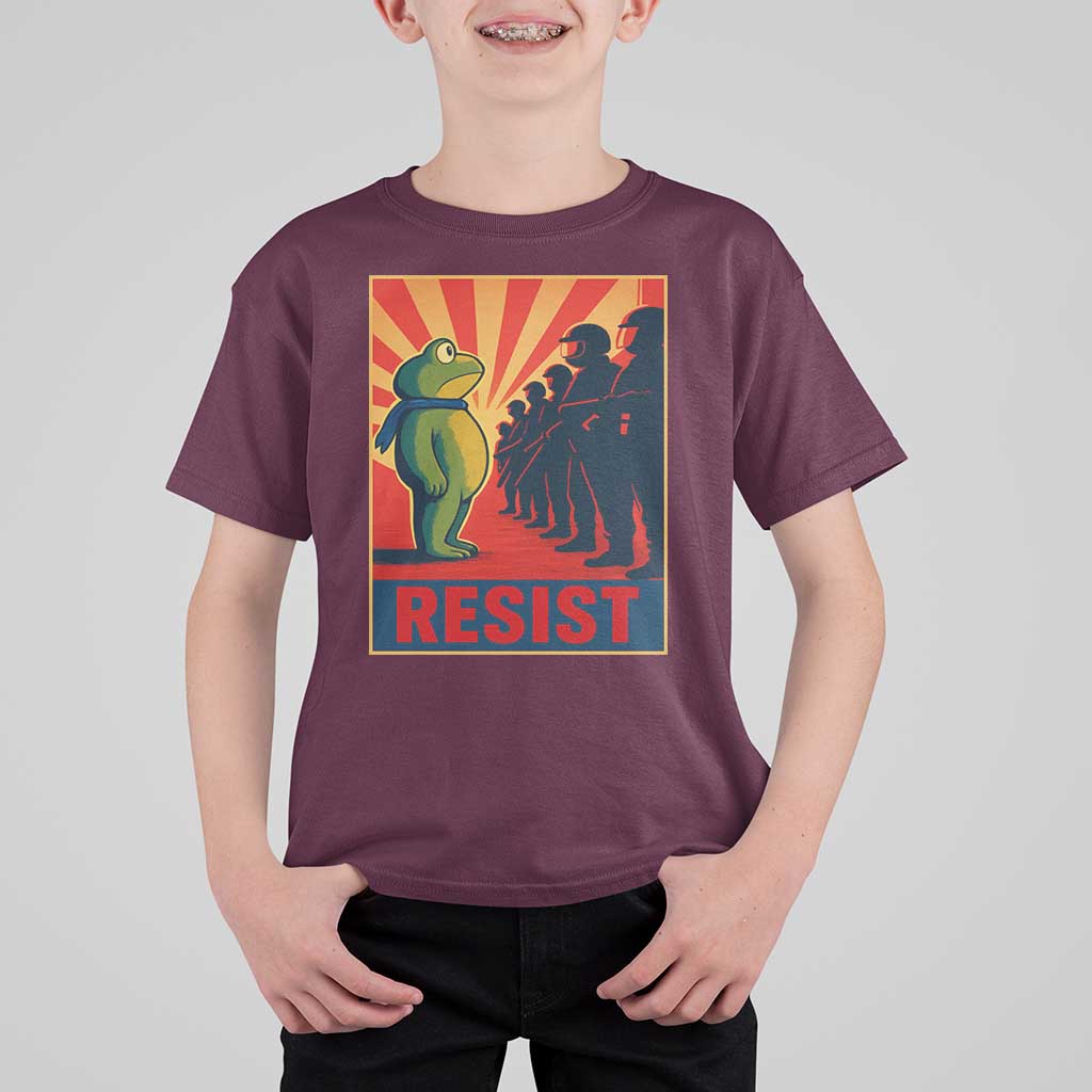 Frog Resist T Shirt For Kid Free Portland Oregon Poster Graphic Freedom Fighters - Wonder Print Shop
