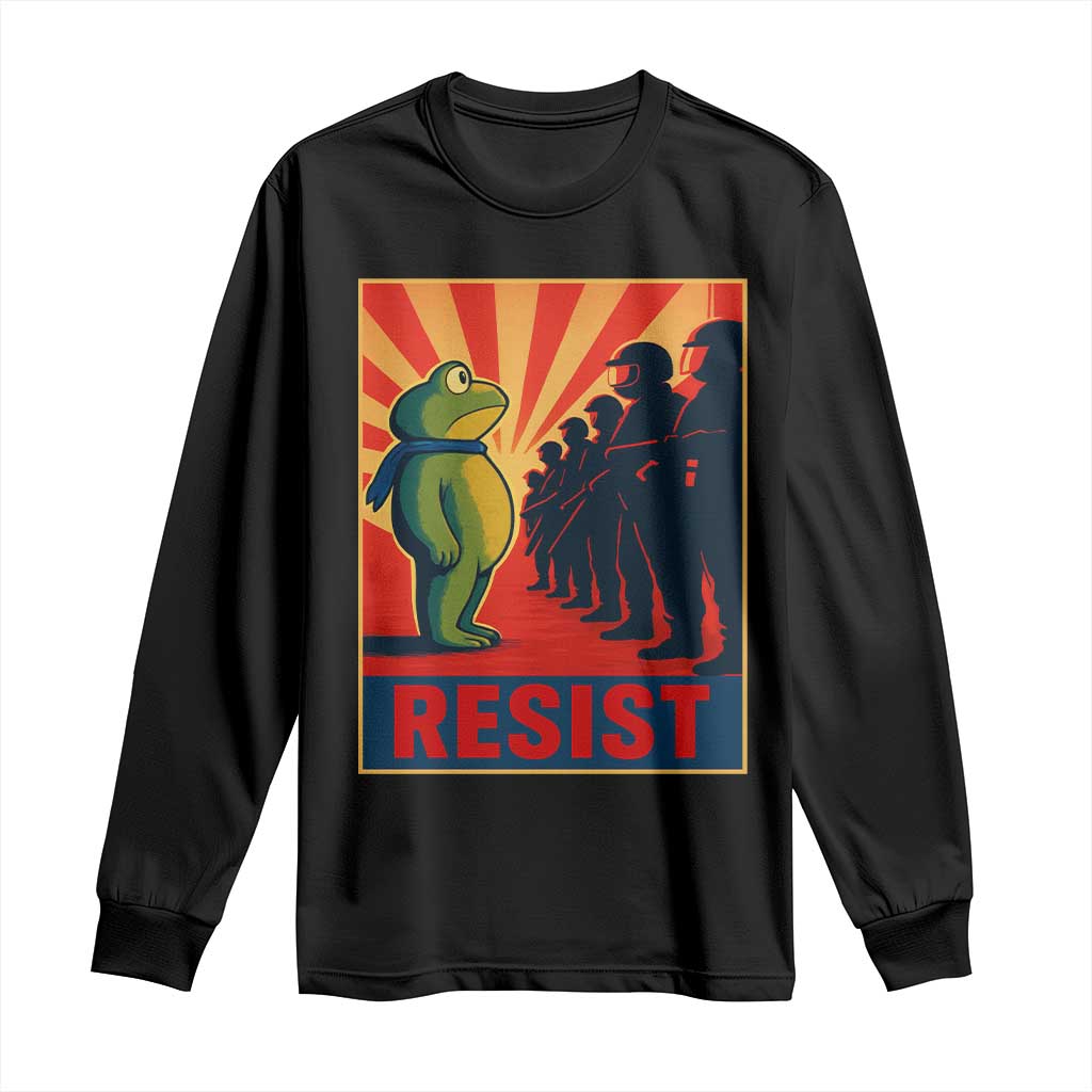 Frog Resist Long Sleeve Shirt Free Portland Oregon Poster Graphic Freedom Fighters - Wonder Print Shop