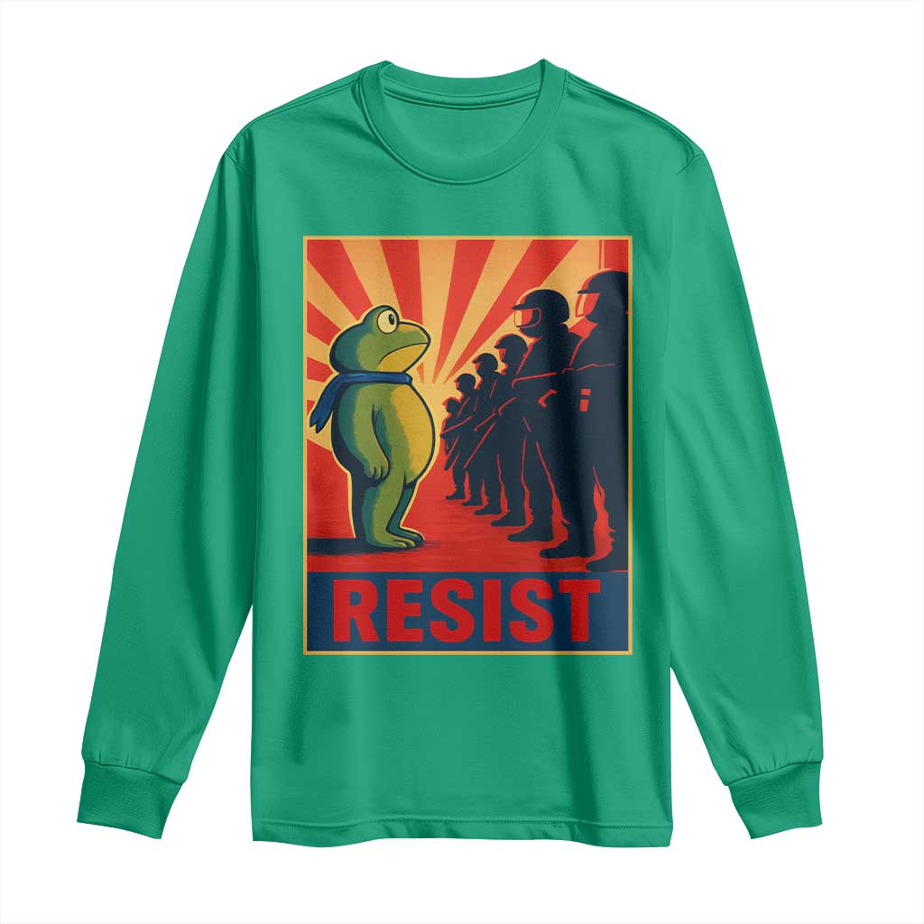 Frog Resist Long Sleeve Shirt Free Portland Oregon Poster Graphic Freedom Fighters - Wonder Print Shop