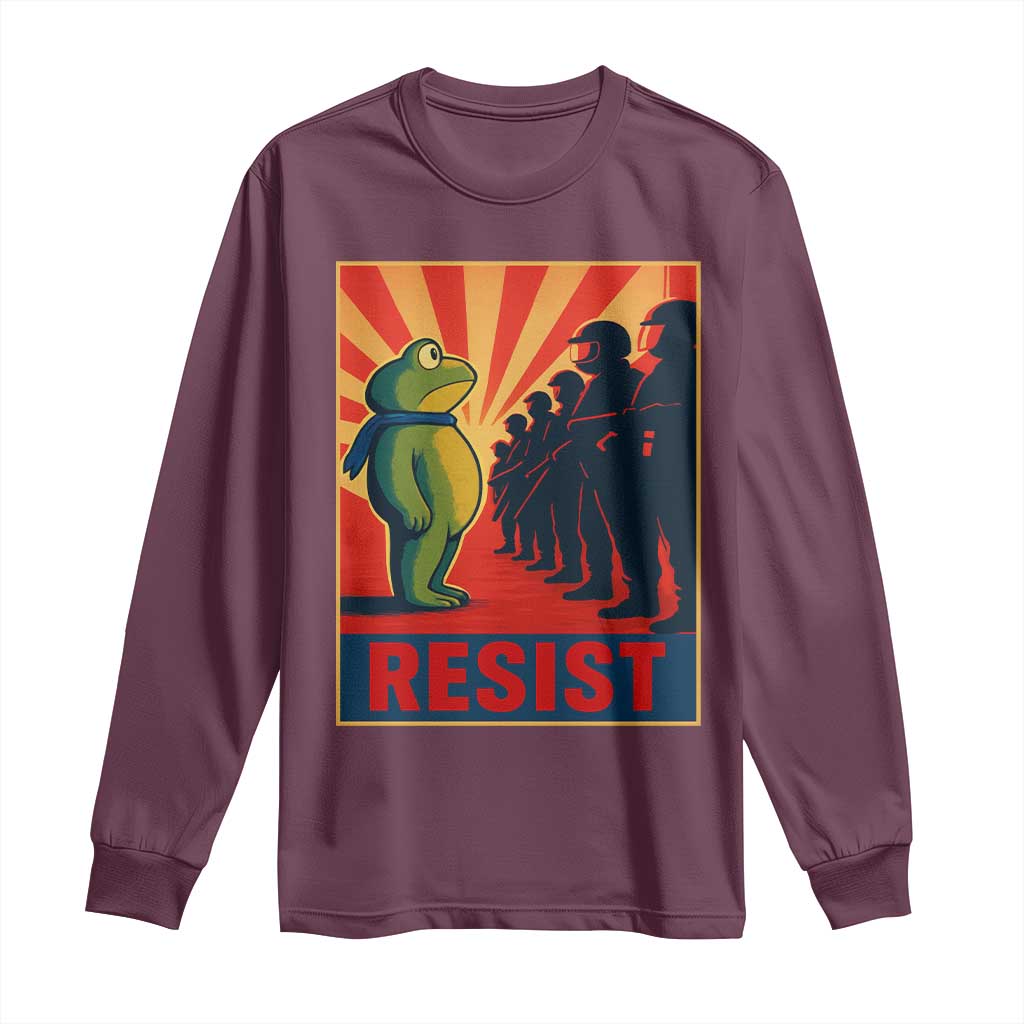 Frog Resist Long Sleeve Shirt Free Portland Oregon Poster Graphic Freedom Fighters - Wonder Print Shop