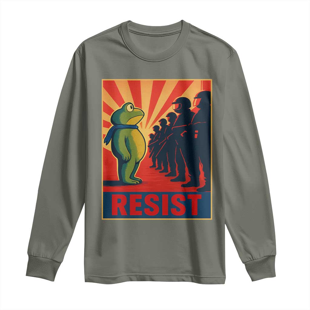 Frog Resist Long Sleeve Shirt Free Portland Oregon Poster Graphic Freedom Fighters - Wonder Print Shop