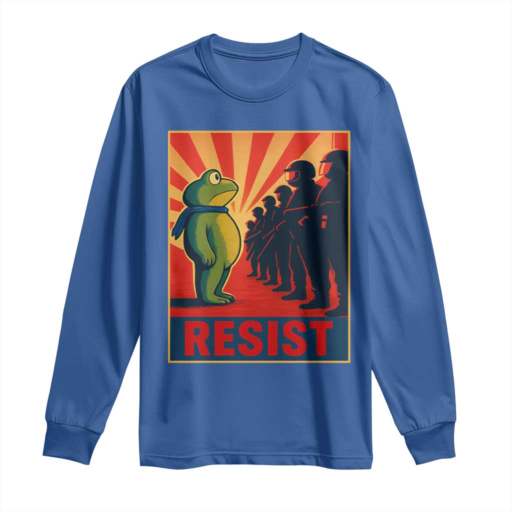 Frog Resist Long Sleeve Shirt Free Portland Oregon Poster Graphic Freedom Fighters - Wonder Print Shop