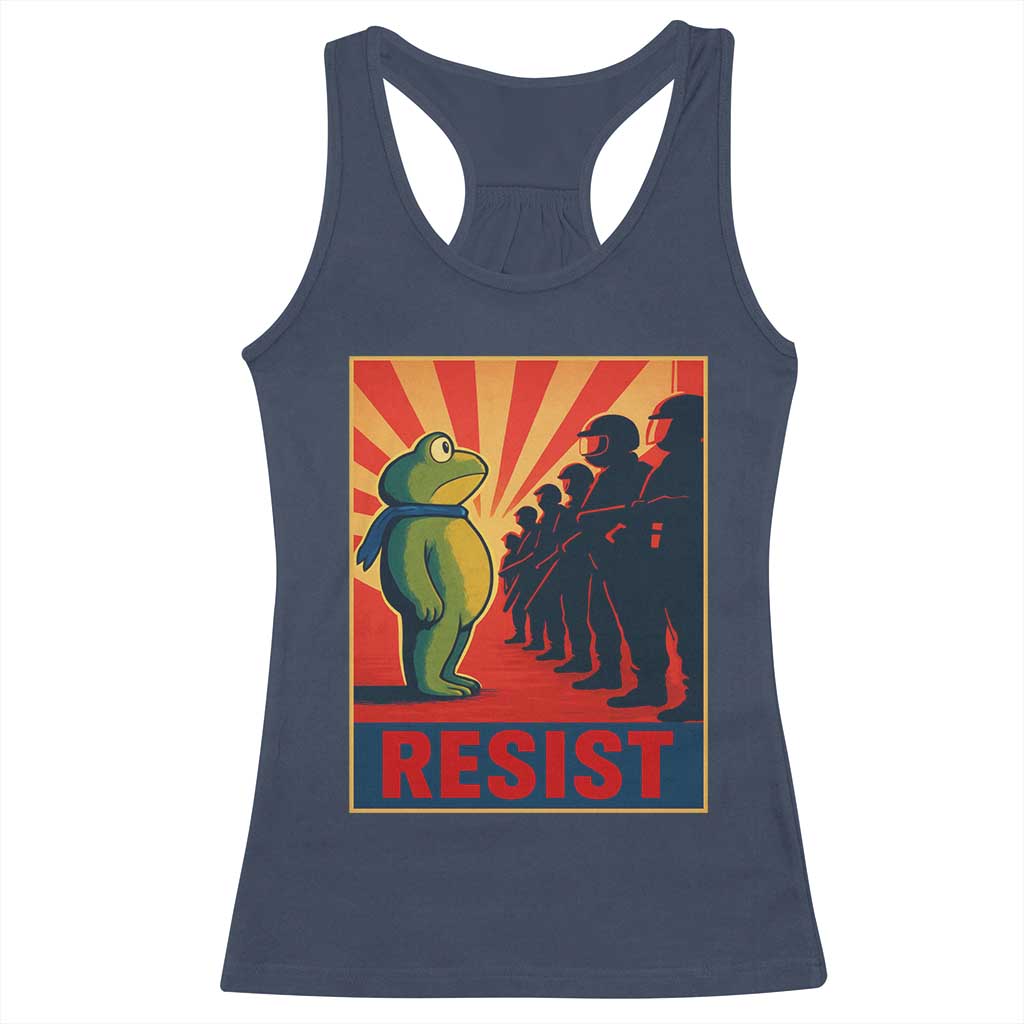 Frog Resist Racerback Tank Top Free Portland Oregon Poster Graphic Freedom Fighters - Wonder Print Shop