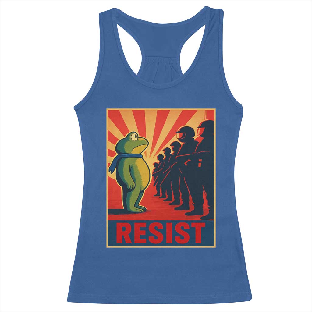 Frog Resist Racerback Tank Top Free Portland Oregon Poster Graphic Freedom Fighters - Wonder Print Shop