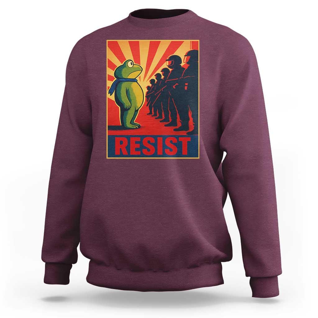 Frog Resist Sweatshirt Free Portland Oregon Poster Graphic Freedom Fighters - Wonder Print Shop