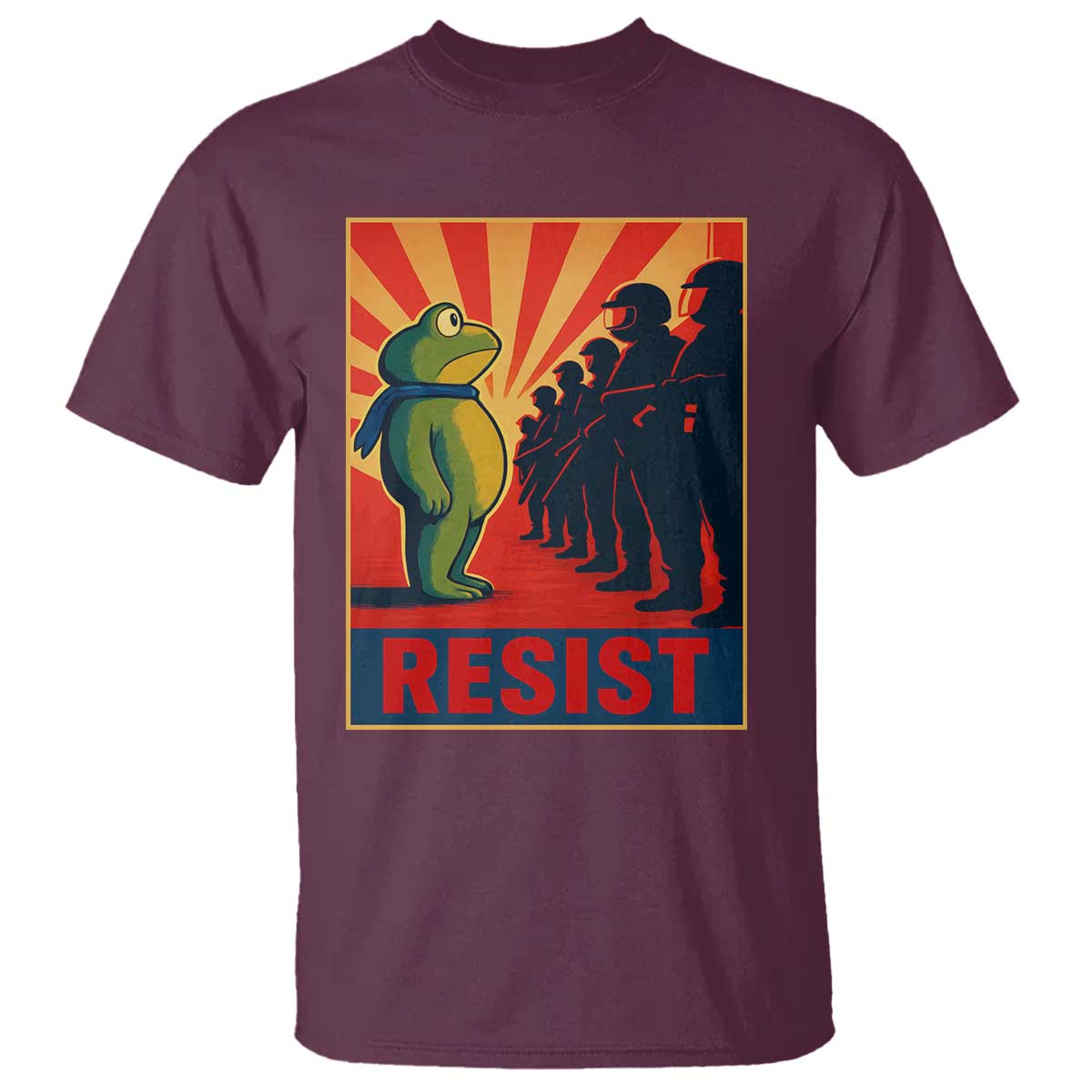 Frog Resist T Shirt Free Portland Oregon Poster Graphic Freedom Fighters - Wonder Print Shop