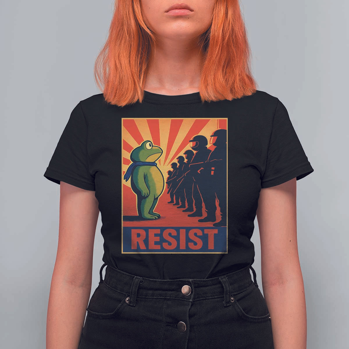 Frog Resist T Shirt For Women Free Portland Oregon Poster Graphic Freedom Fighters - Wonder Print Shop