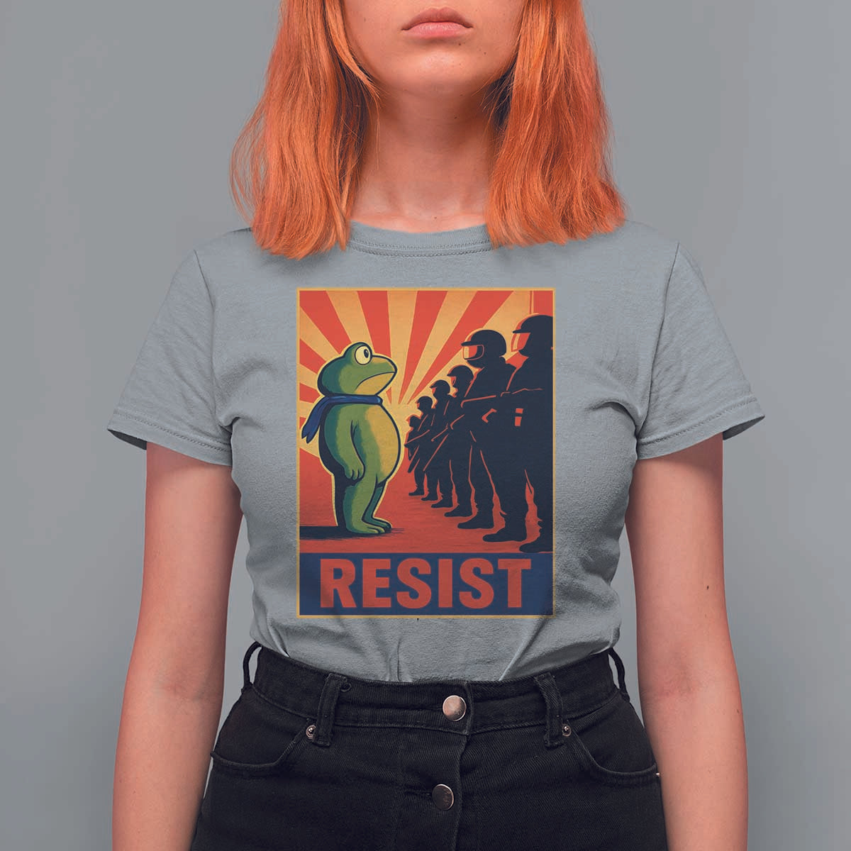 Frog Resist T Shirt For Women Free Portland Oregon Poster Graphic Freedom Fighters - Wonder Print Shop