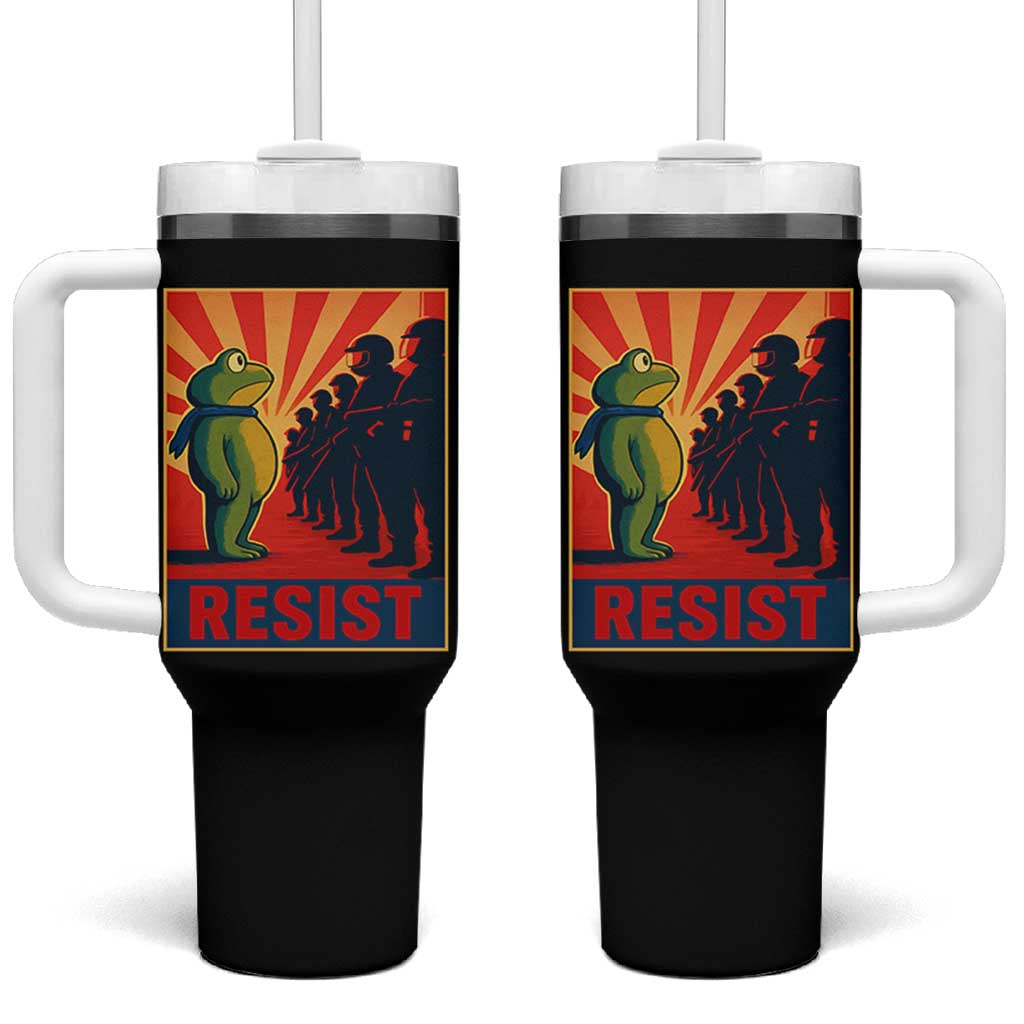 Frog Resist Tumbler With Handle Free Portland Oregon Poster Graphic Freedom Fighters - Wonder Print Shop