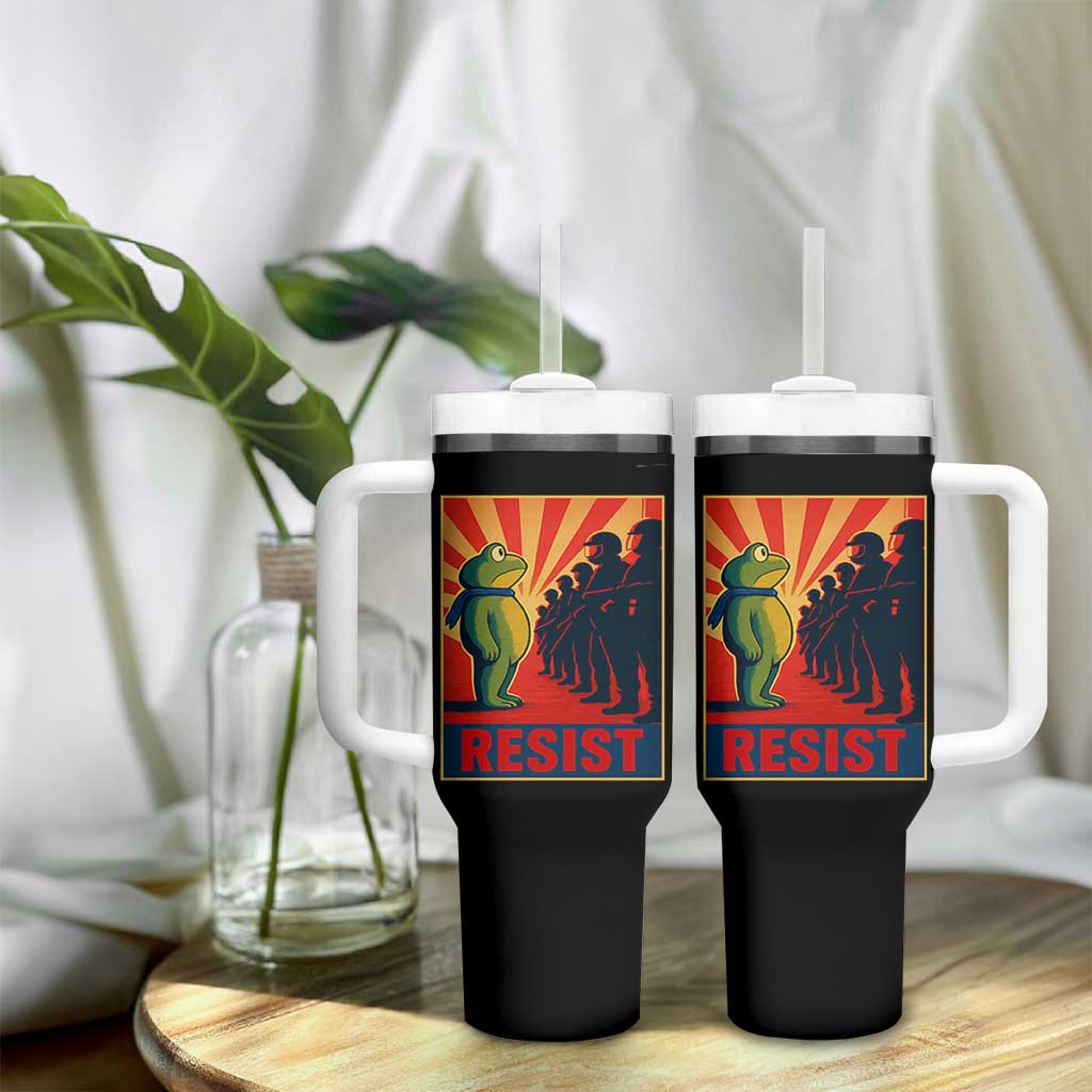 Frog Resist Tumbler With Handle Free Portland Oregon Poster Graphic Freedom Fighters - Wonder Print Shop