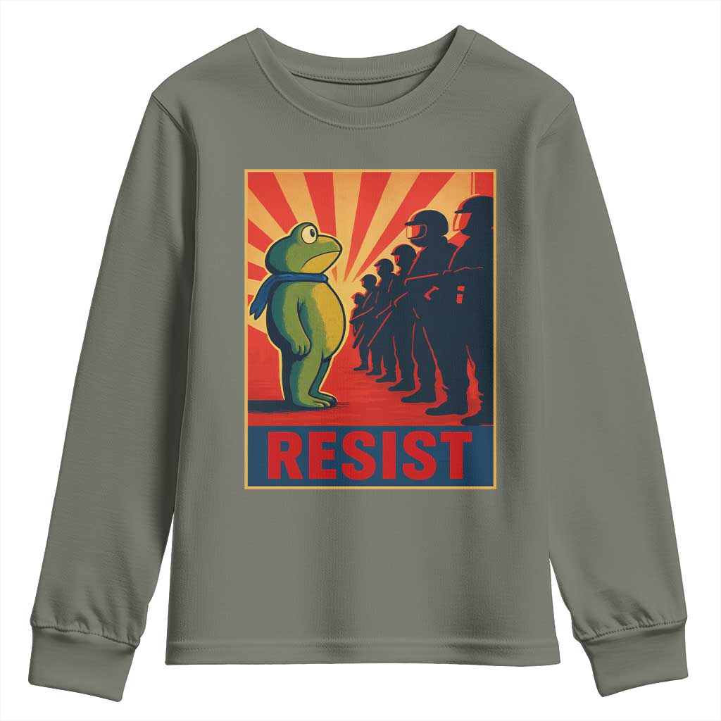 Frog Resist Youth Sweatshirt Free Portland Oregon Poster Graphic Freedom Fighters - Wonder Print Shop