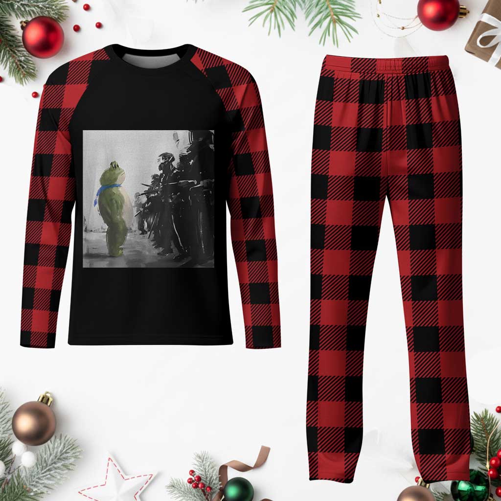Frog Resist Plaid Pajama Set Free Portland Oregon Freedom Fighters - Wonder Print Shop