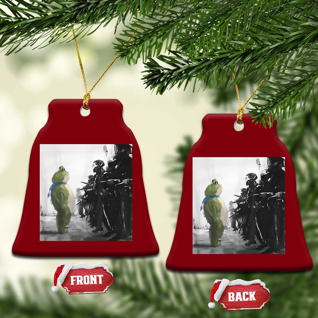 Frog Resist Ceramic Ornament Free Portland Oregon Freedom Fighters - Wonder Print Shop