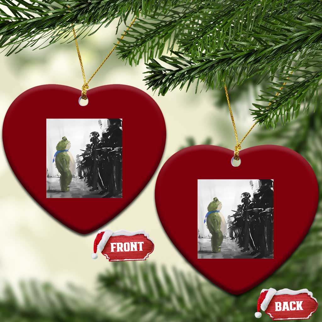 Frog Resist Ceramic Ornament Free Portland Oregon Freedom Fighters - Wonder Print Shop