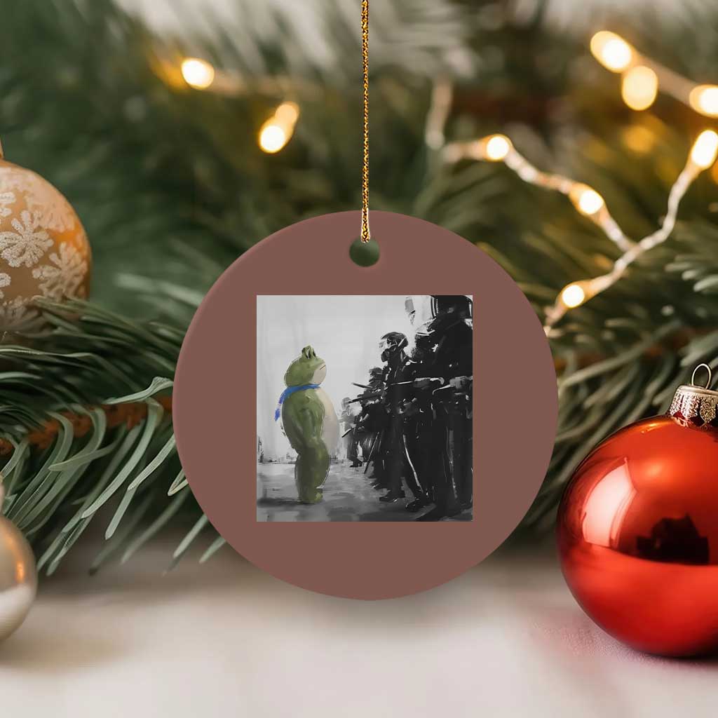 Frog Resist Ceramic Ornament Free Portland Oregon Freedom Fighters - Wonder Print Shop