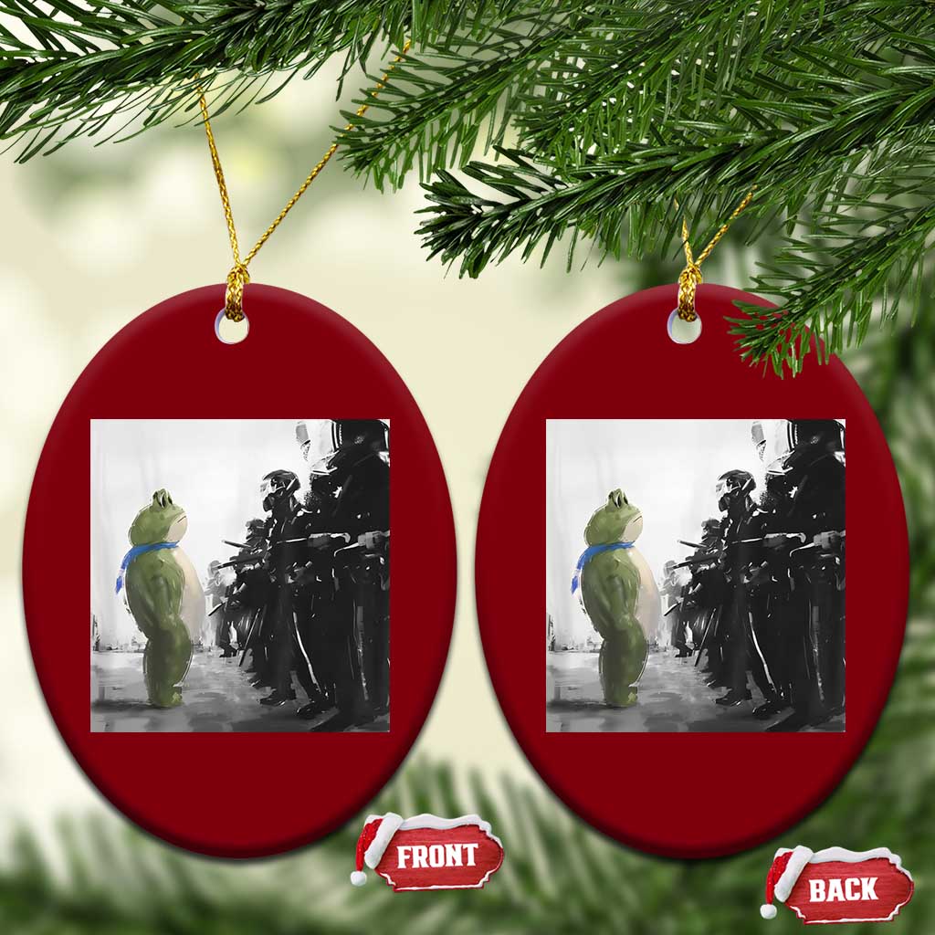 Frog Resist Ceramic Ornament Free Portland Oregon Freedom Fighters - Wonder Print Shop