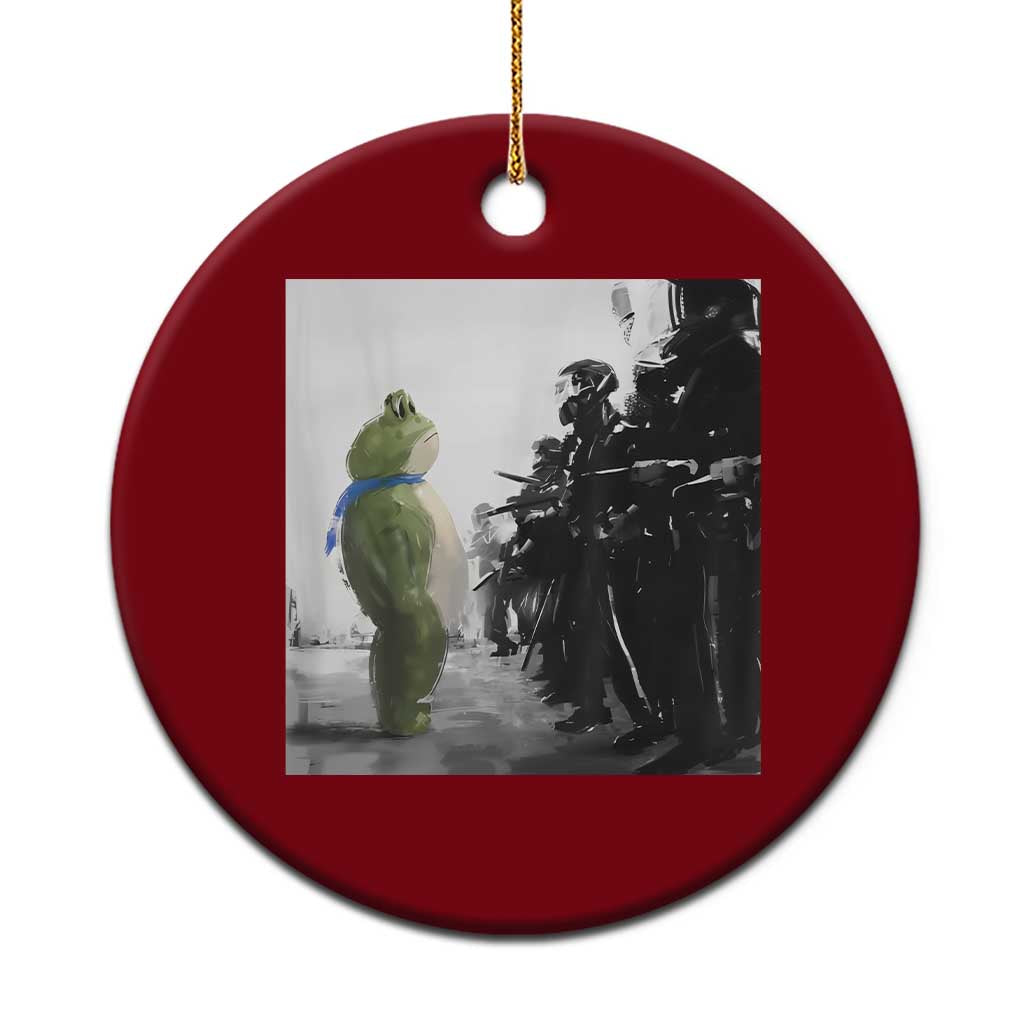 Frog Resist Ceramic Ornament Free Portland Oregon Freedom Fighters - Wonder Print Shop