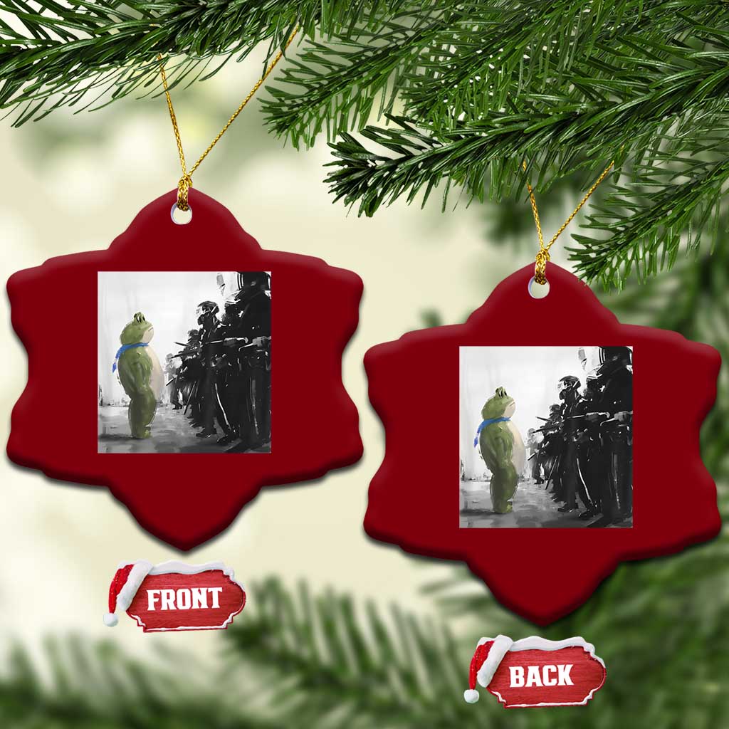 Frog Resist Ceramic Ornament Free Portland Oregon Freedom Fighters - Wonder Print Shop