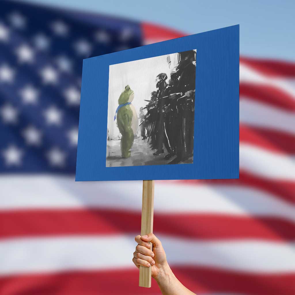 Frog Resist Protest Sign Free Portland Oregon Freedom Fighters - Wonder Print Shop