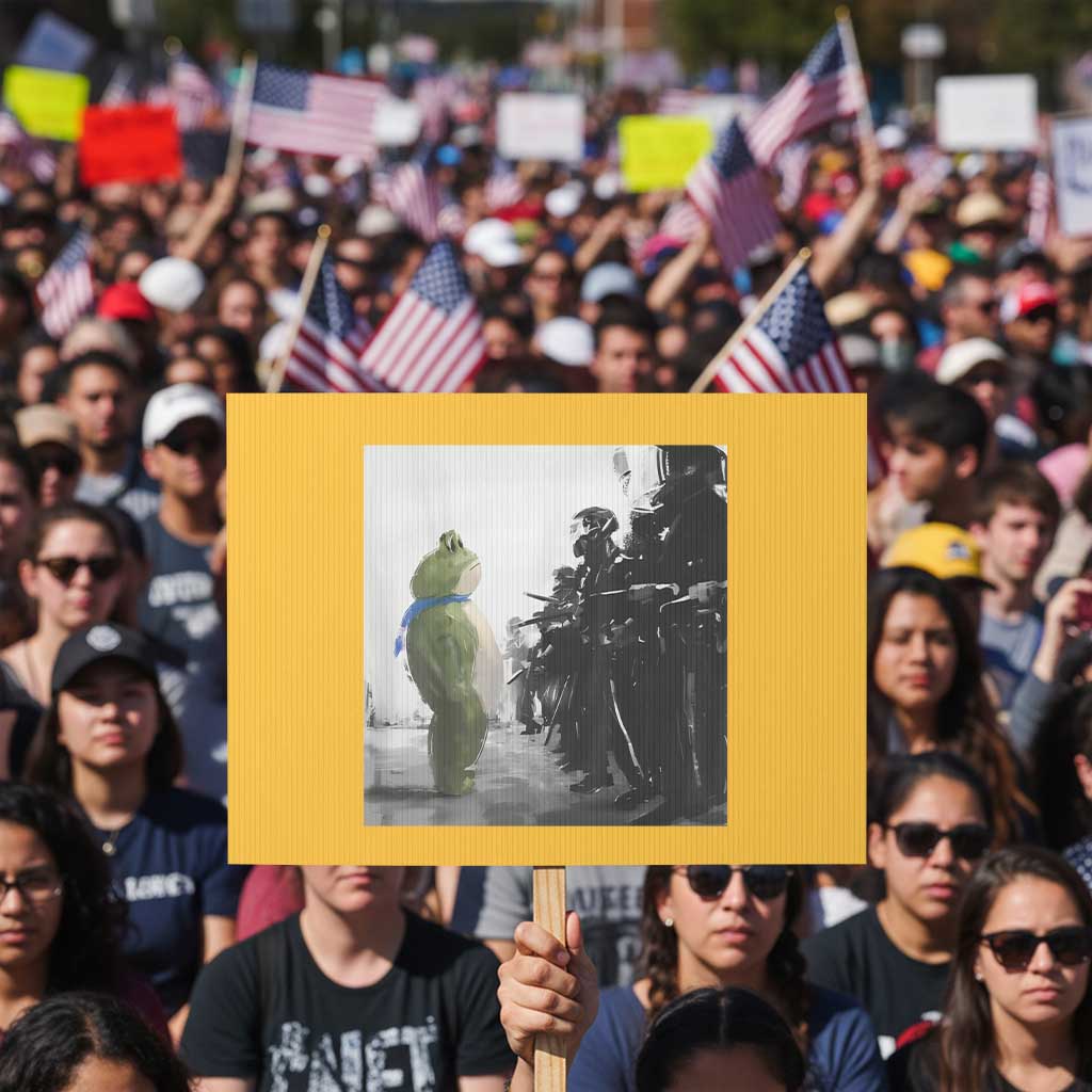 Frog Resist Protest Sign Free Portland Oregon Freedom Fighters - Wonder Print Shop