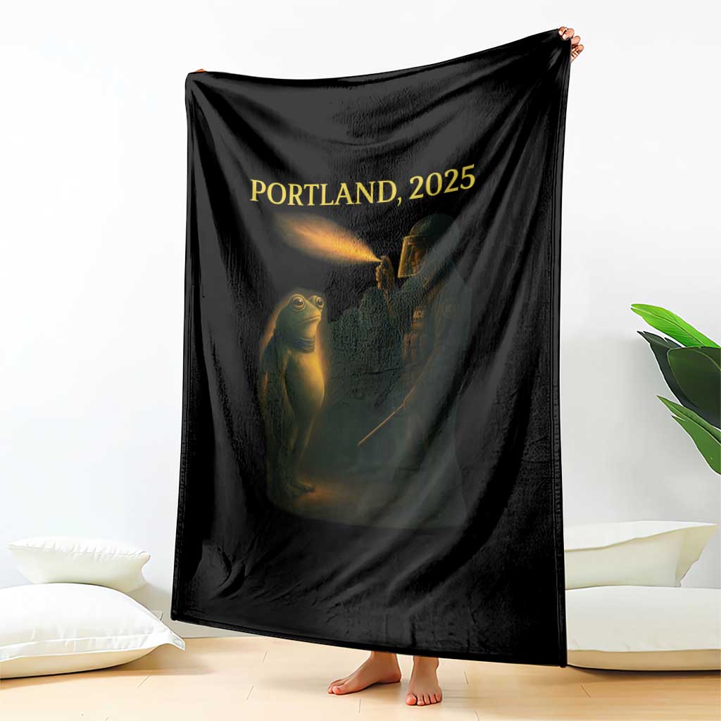 Resist Frog Political Poste Throw Blanket Free Portland Vintage Protest Graphic - Wonder Print Shop