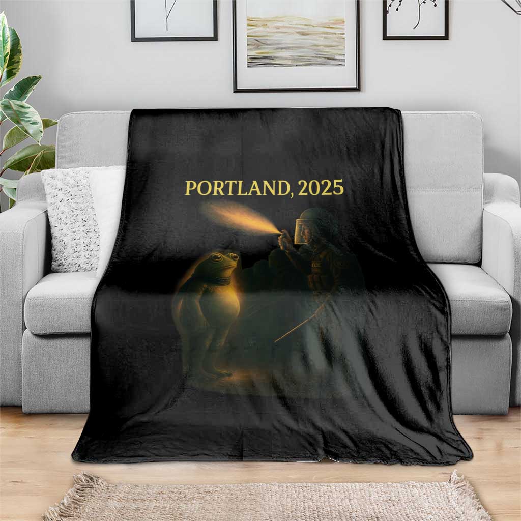 Resist Frog Political Poste Throw Blanket Free Portland Vintage Protest Graphic - Wonder Print Shop